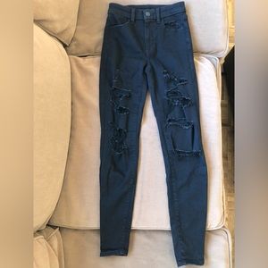American Eagle Curvy Hi-Rise Black Jeggings Size 0